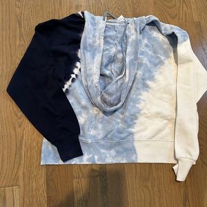 L*Space Tops | Nwt L*Space South Swell Crop Hoodie Tie Dye Seven Seas Blue